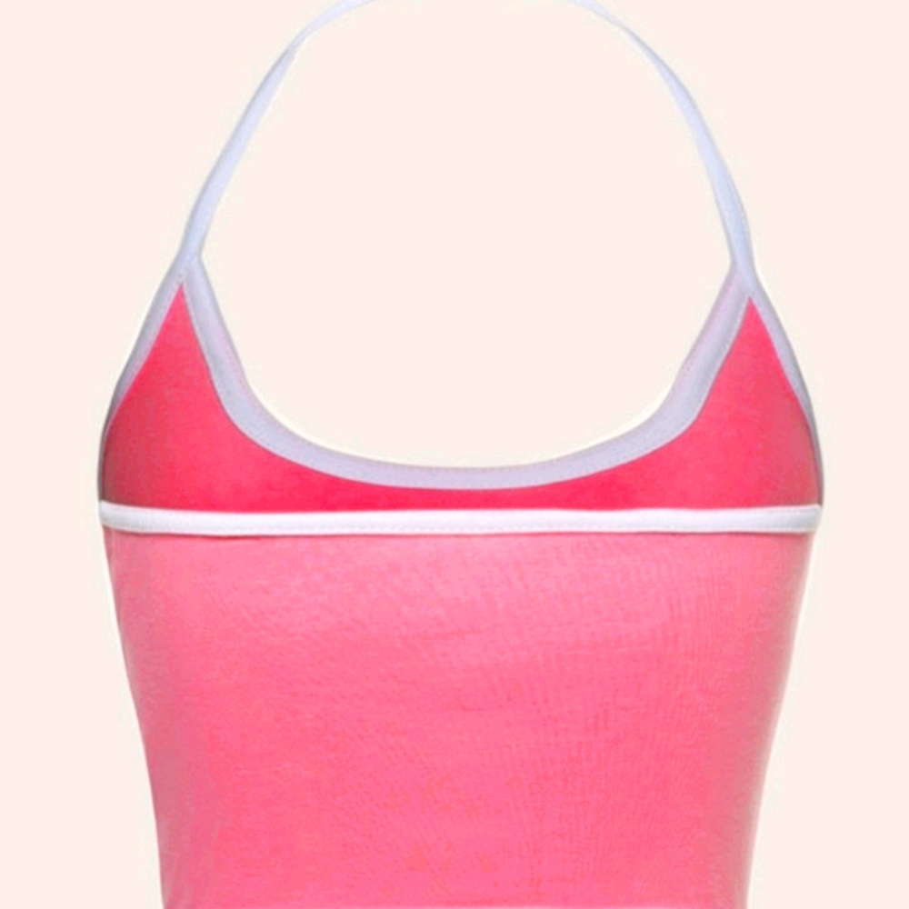 BLUSHMARK PINK CROPPED ALEXANDRIA HALTER TOP!